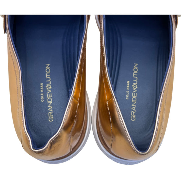 Cole Haan Women’s Rose Gold Metallic Leather Grandevolution Loafers Size 8.5