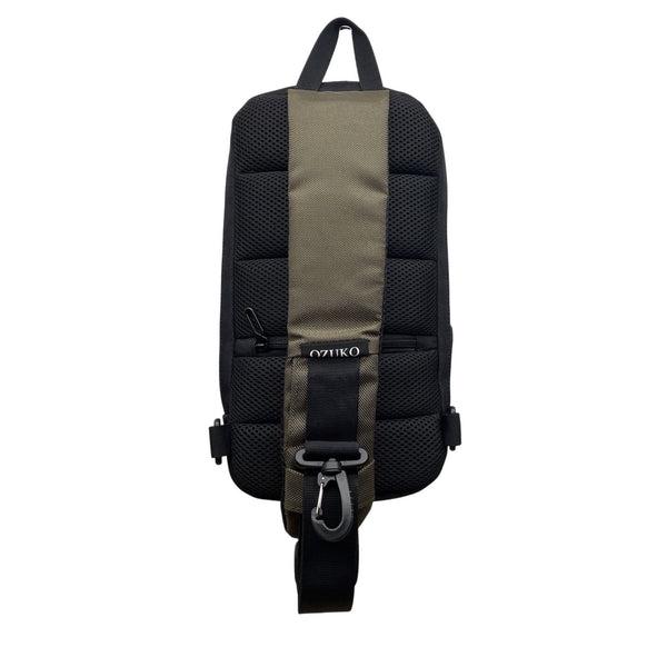 Ozuko Green  Waterproof Fabric Anti-Theft USB Port Compact Crossbody Backpack