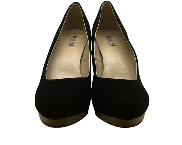 Unlisted By Kenneth Cole Womens Black Faux Suede Platform Heels Size 10M - New
