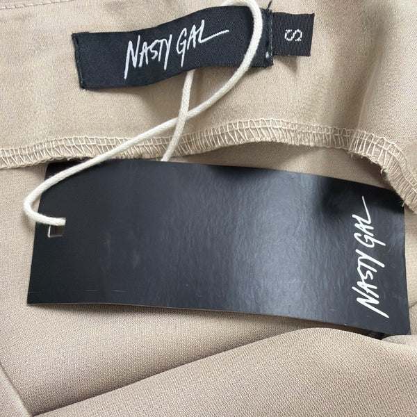 Nasty Gal Women’s Tan  Fringe Mini Skirt With Rhinestone Detail Size S - New