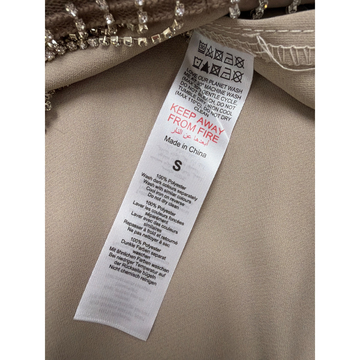 Nasty Gal Women’s Tan  Fringe Mini Skirt With Rhinestone Detail Size S - New