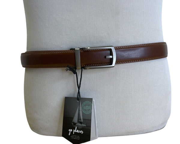 Mio Marino Genuine Leather Mens Adjustable Ratchet Belt Brown Customizable