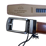 Mio Marino Genuine Leather Mens Adjustable Ratchet Belt Brown Customizable
