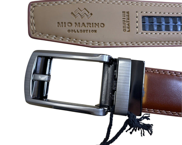 Mio Marino Genuine Leather Mens Adjustable Ratchet Belt Brown Customizable