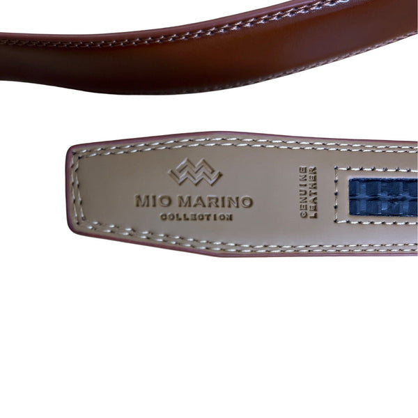 Mio Marino Genuine Leather Mens Adjustable Ratchet Belt Brown Customizable