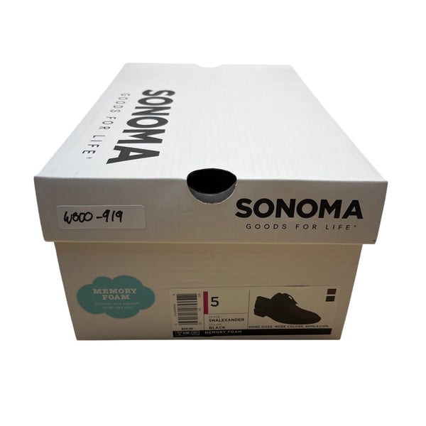 Sonoma Boys Black Faux Leather Slip-On Memory Foam Comfort Loafers Size 5