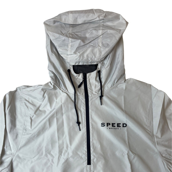 Speed Society Men's White Ivory Windbreaker Jacket Sz XXL