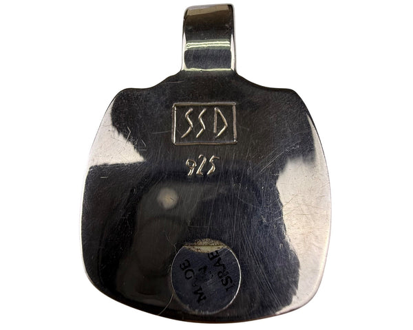 Sterling Silver 925 SSD Israel Artistic Pendant Curved Design Marked Handmade