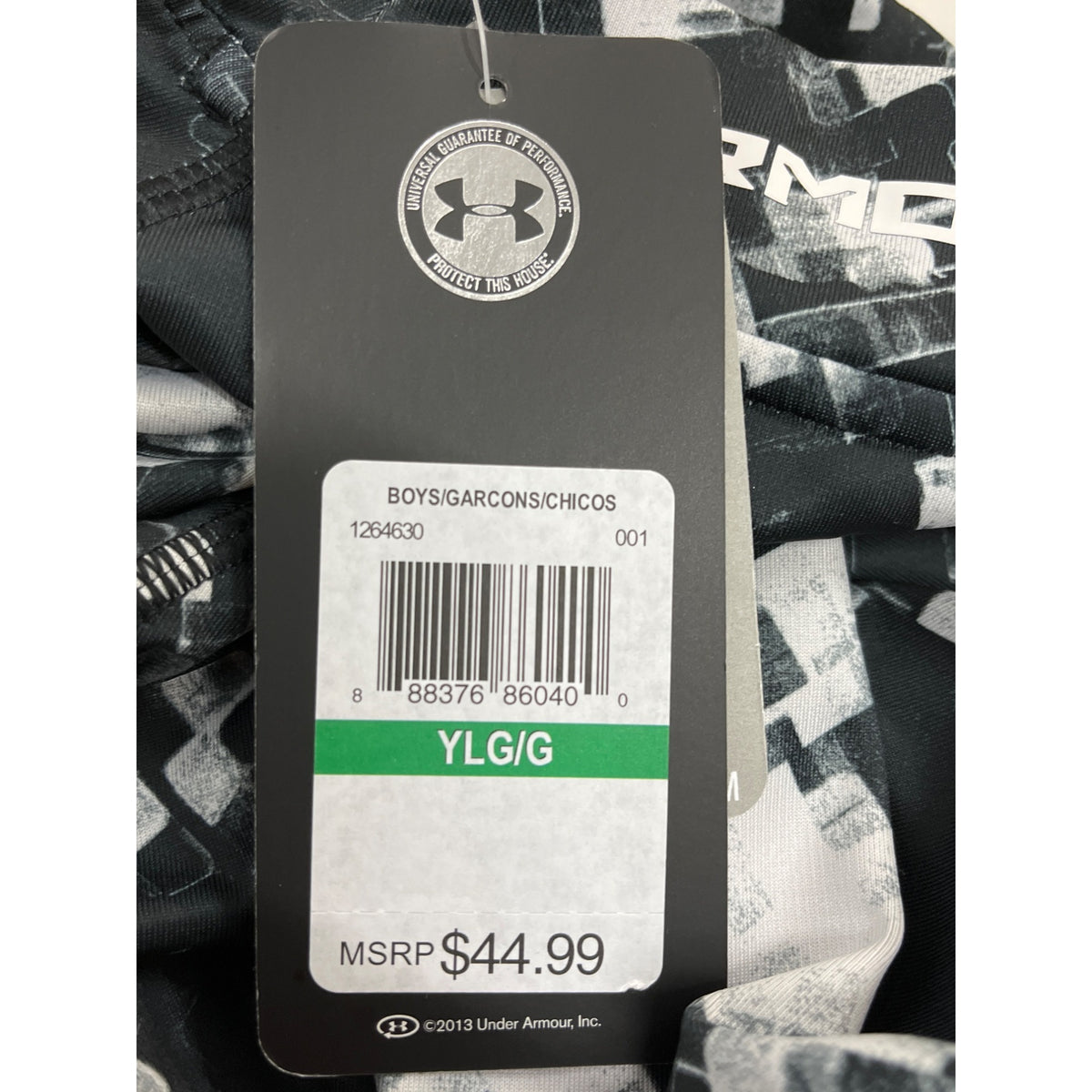 Under Armour Girl's Youth Black & White Digital Camo Design Shirt YLG Large