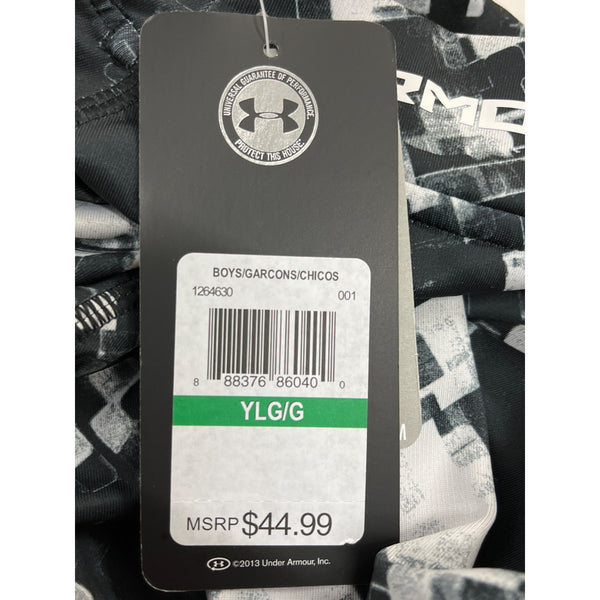 Under Armour Girl's Youth Black & White Digital Camo Design Shirt YLG Large
