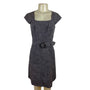 Ann Taylor Gray Textured Cap Sleeve Belted Dress With Square Neckline Size 0