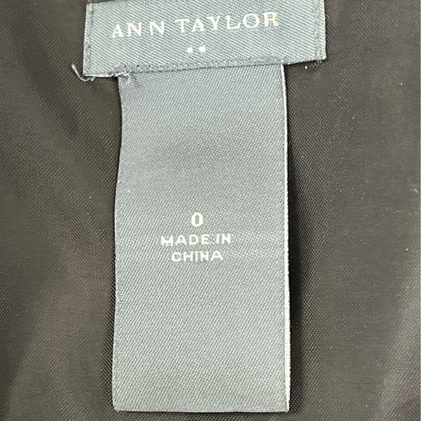 Ann Taylor Gray Textured Cap Sleeve Belted Dress With Square Neckline Size 0