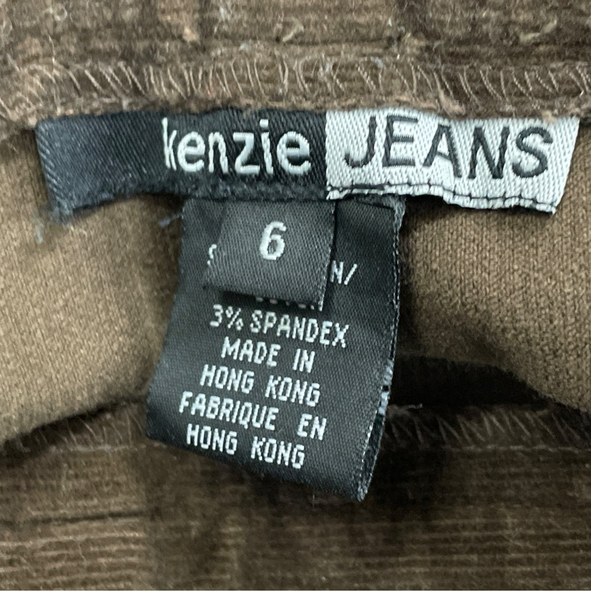 Kenzie Jeans Brown Womens Leaf Design Pants Mid-Rise Straight Leg Sz 6