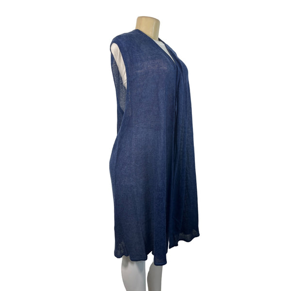 Chicos Women's Blue Long Cardigan Sz 2 (EUR 32) - NWT