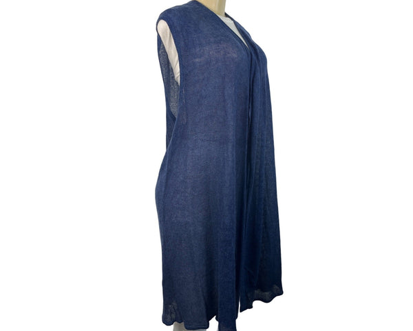 Chicos Women's Blue Long Cardigan Sz 2 (EUR 32) - NWT