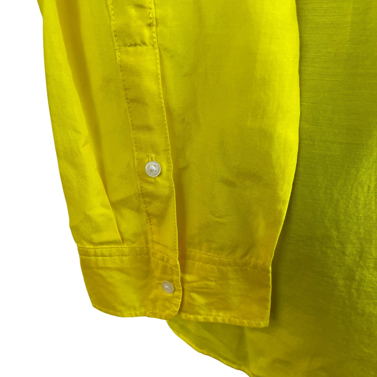 Gap Women’s Yellow Cotton/Silk Blend Button-Down Shirt Long Sleeve XL - New
