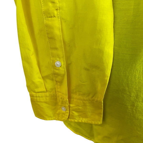 Gap Women’s Yellow Cotton/Silk Blend Button-Down Shirt Long Sleeve XL - New