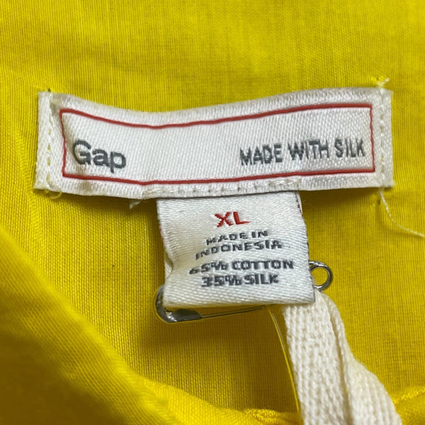 Gap Women’s Yellow Cotton/Silk Blend Button-Down Shirt Long Sleeve XL - New