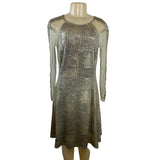 Julia Jordan Women’s Metallic Sheer Sleeve A-Line Dress Size 8