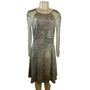 Julia Jordan Women’s Metallic Sheer Sleeve A-Line Dress Size 8
