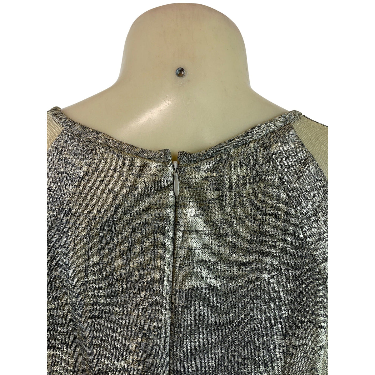 Julia Jordan Women’s Metallic Sheer Sleeve A-Line Dress Size 8