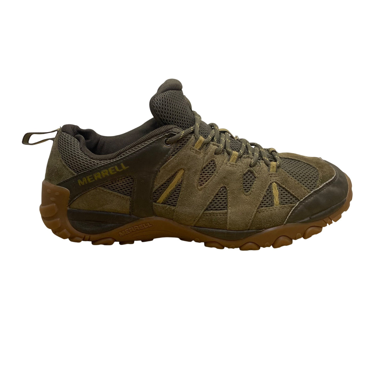 Merrell Men’s Olive/Moss Mesh & Suede Performance Outdoor Hiking Shoes Size 10.5