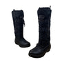 Lands End Women’s Black Faux Leather Adjustable Lace-Up Closure Snow Boots Sz 9B