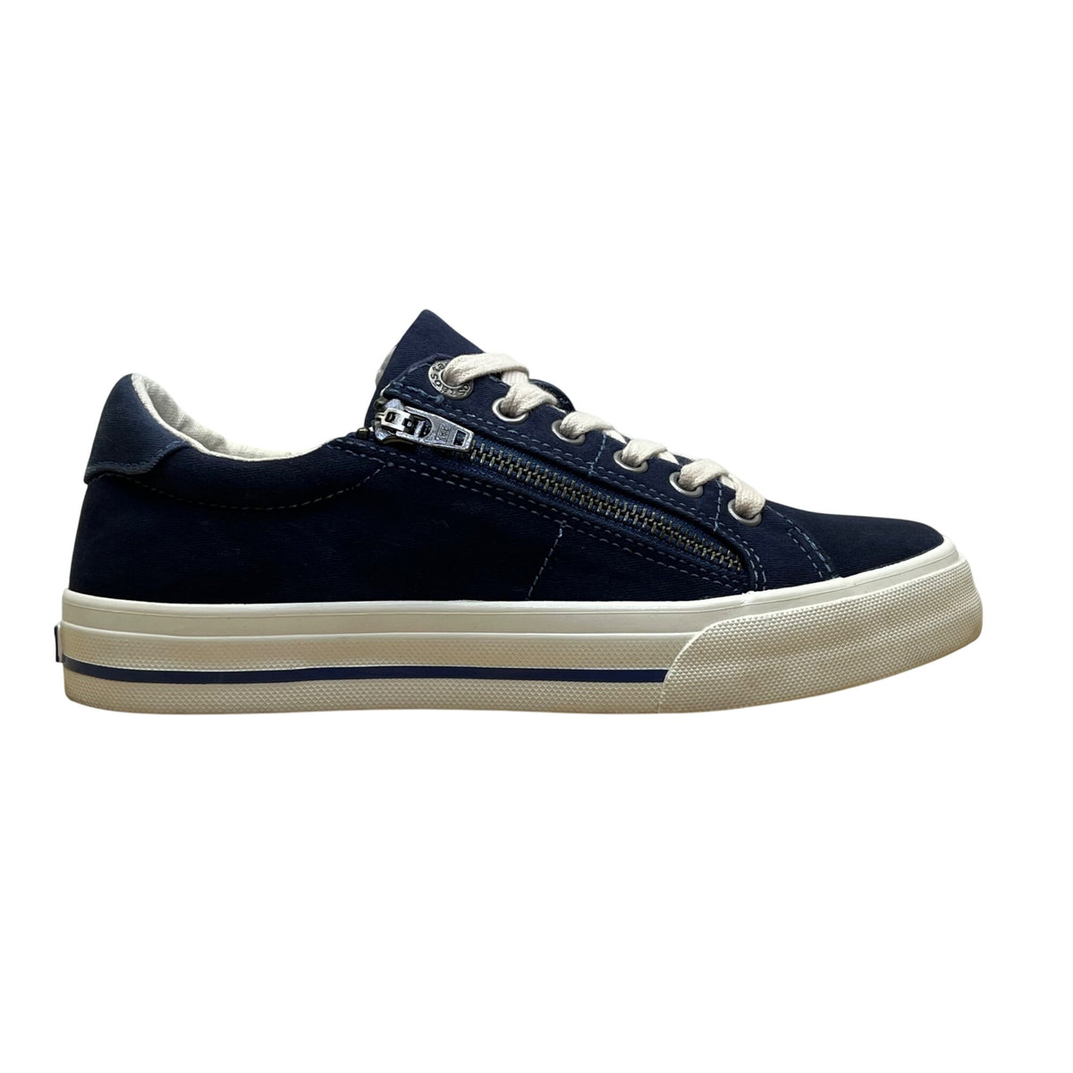 Taos Women's Navy Canvas With Zipper & Lace-Up Closure 2 Soul Sneakers Size 6