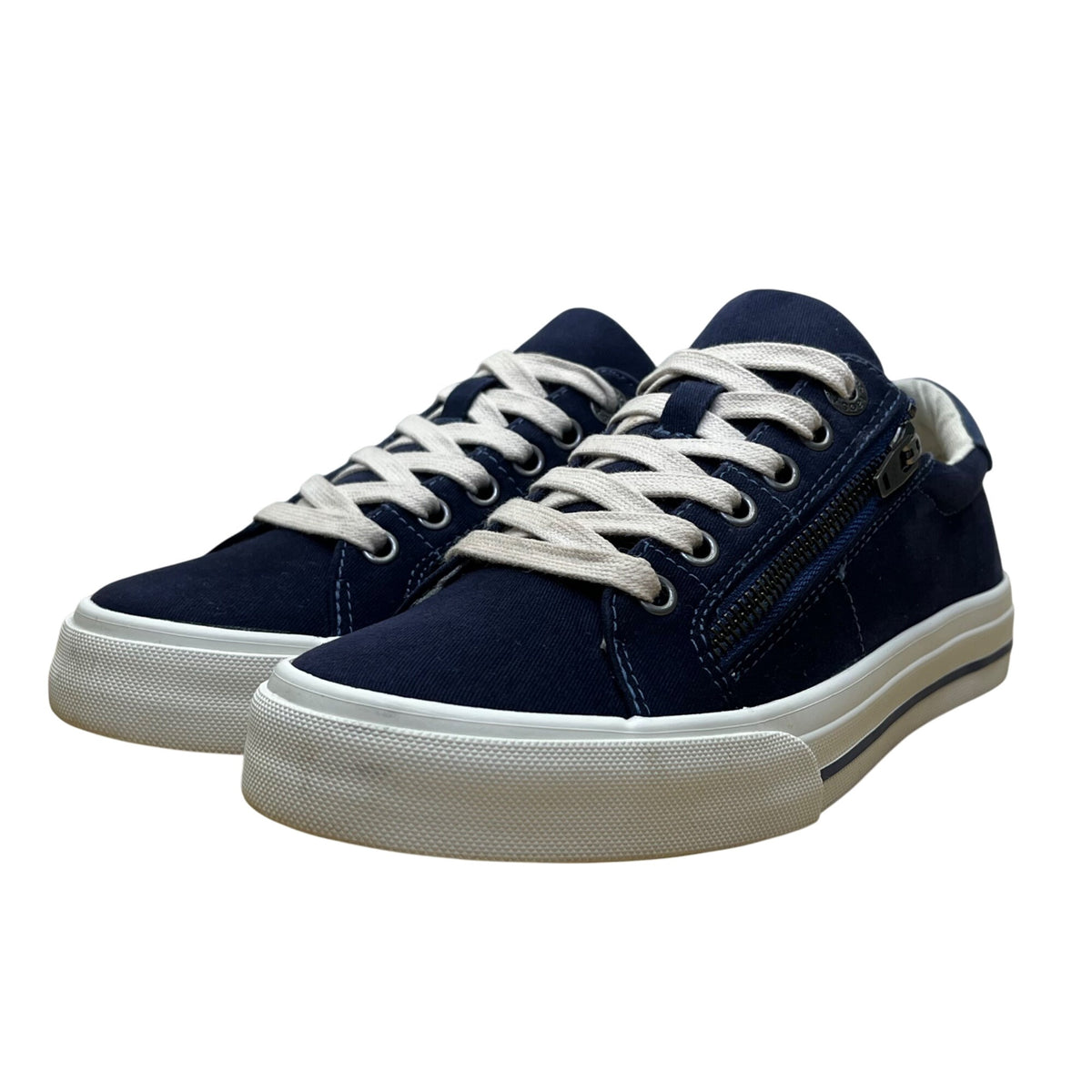 Taos Women's Navy Canvas With Zipper & Lace-Up Closure 2 Soul Sneakers Size 6