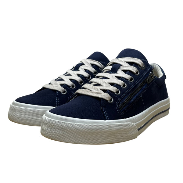 Taos Women's Navy Canvas With Zipper & Lace-Up Closure 2 Soul Sneakers Size 6