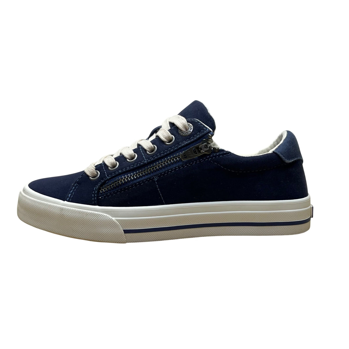 Taos Women's Navy Canvas With Zipper & Lace-Up Closure 2 Soul Sneakers Size 6