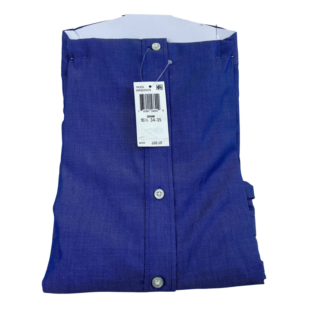 Ryan Seacrest Distinction Mens Blue  Long Sleeve Slim Fit Shirt 16.5 34/35 - New