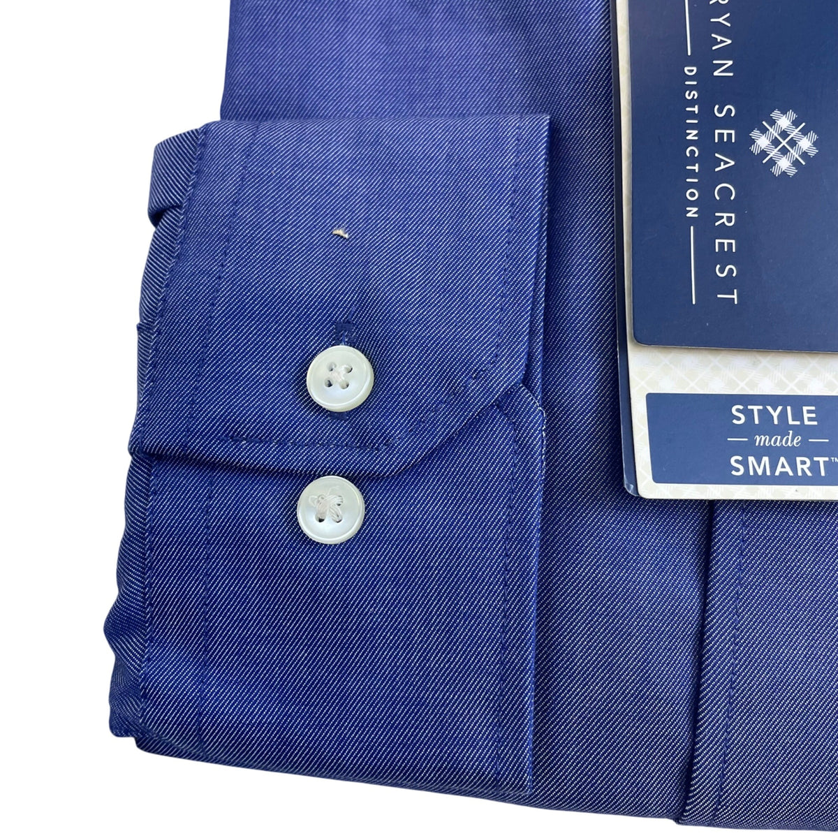 Ryan Seacrest Distinction Mens Blue  Long Sleeve Slim Fit Shirt 16.5 34/35 - New