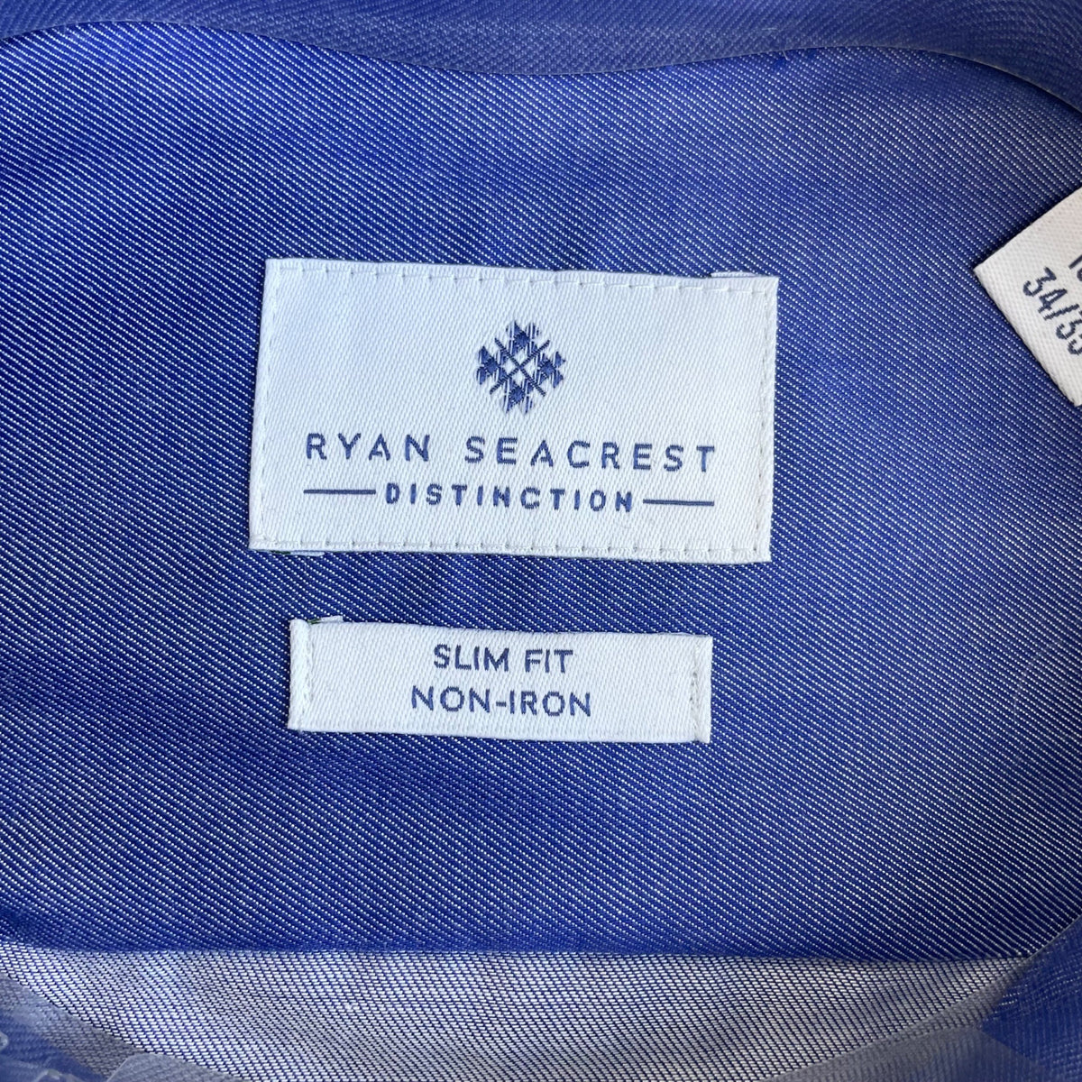 Ryan Seacrest Distinction Mens Blue  Long Sleeve Slim Fit Shirt 16.5 34/35 - New