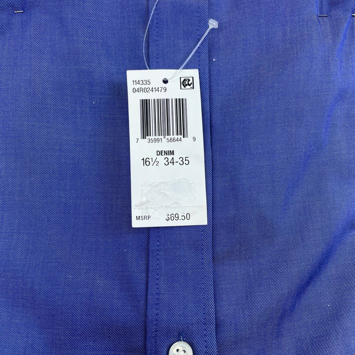 Ryan Seacrest Distinction Mens Blue  Long Sleeve Slim Fit Shirt 16.5 34/35 - New