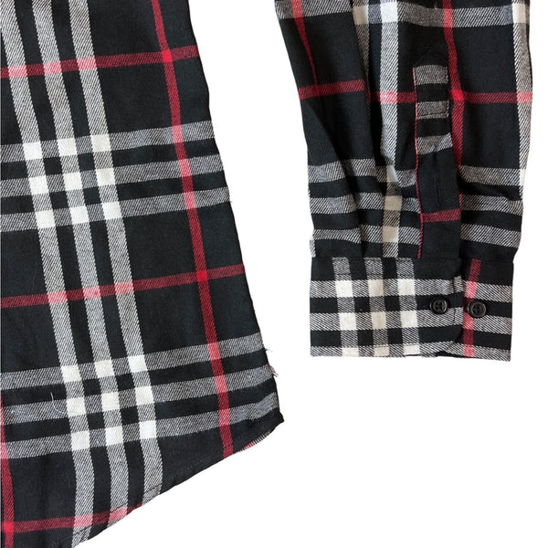 Xi Peng Men's Black Plaid Buttondown Long Sleeve Shirt Sz XXL