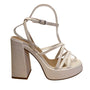 Steve Madden White Faux Leather Platform Block Heel Strappy Sandals Size 7M