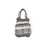 Handcrafted Brown White Woven Wool Snap closure Women's Shoulder Bag Sz M