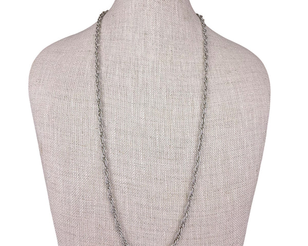 Monet Womens Silver Tone Rope Chain Vintage Necklace