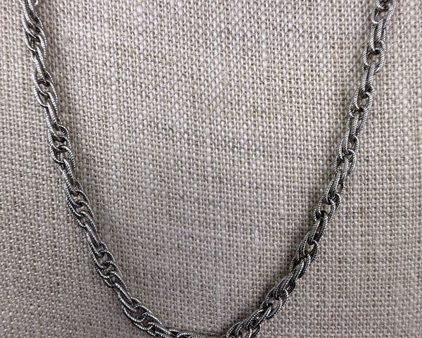 Monet Womens Silver Tone Rope Chain Vintage Necklace