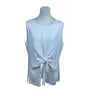 Liz Claiborne Women's White Sleeveless Top With Front Tie Detail Size L