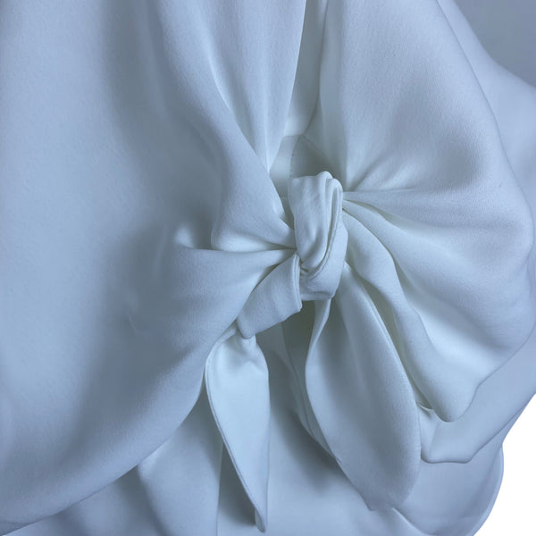 Liz Claiborne Women's White Sleeveless Top With Front Tie Detail Size L