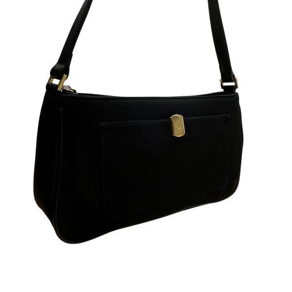 Lauren Ralph Lauren Women’s Black Gold Signature Detail Suede Style Purse Size S