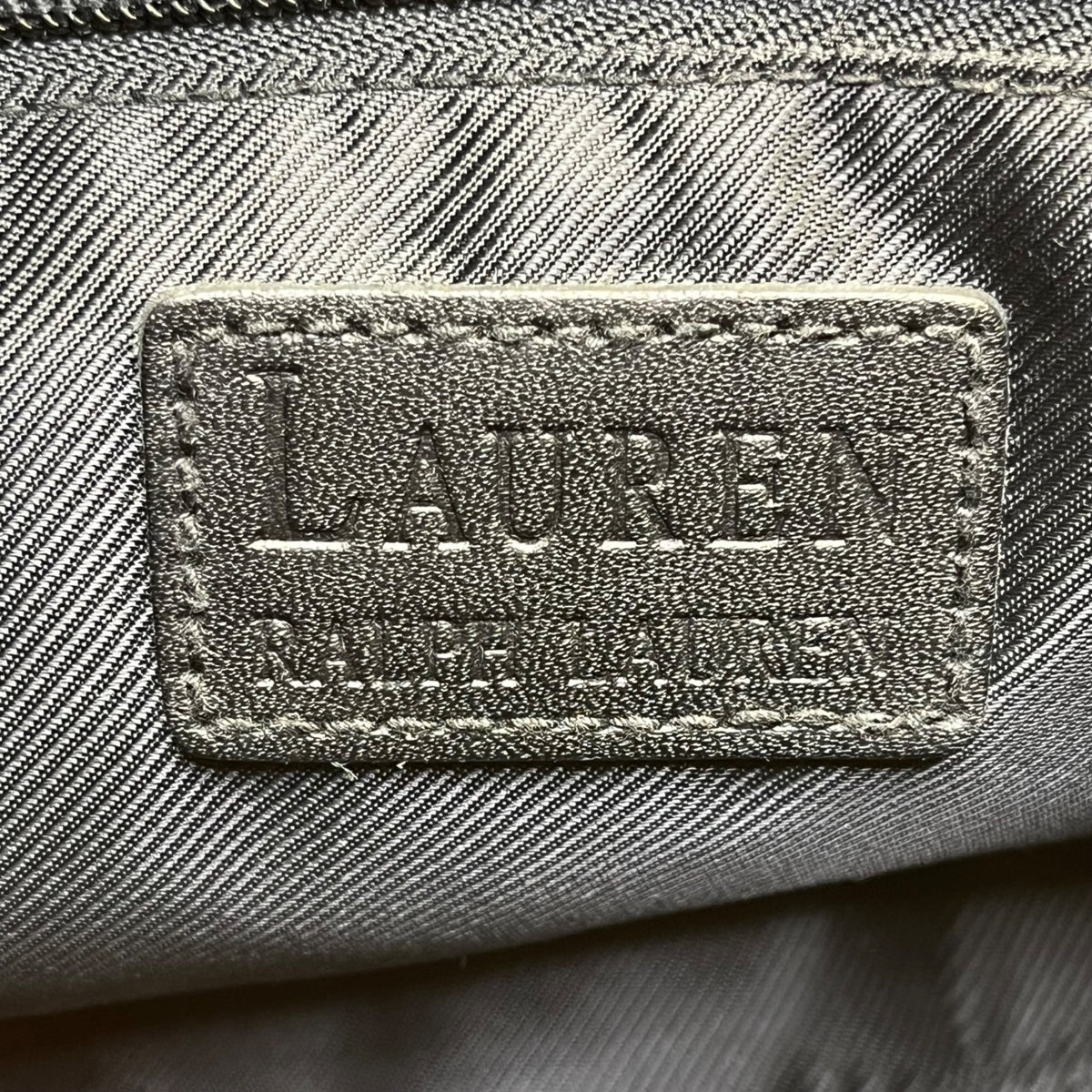 Lauren Ralph Lauren Women’s Black Gold Signature Detail Suede Style Purse Size S