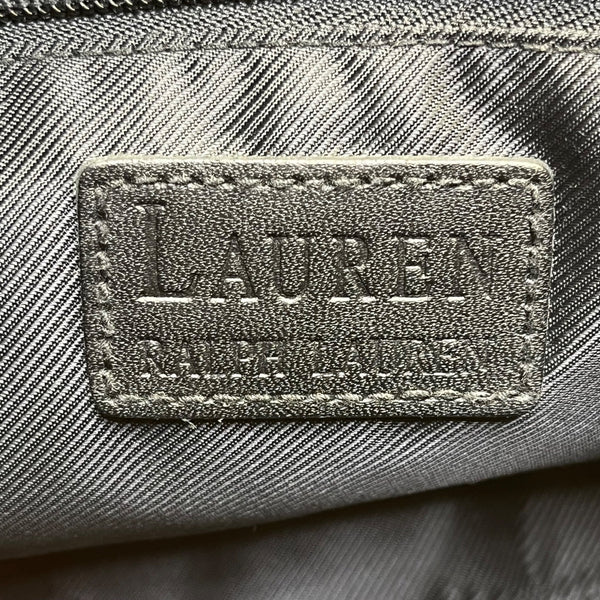 Lauren Ralph Lauren Women’s Black Gold Signature Detail Suede Style Purse Size S