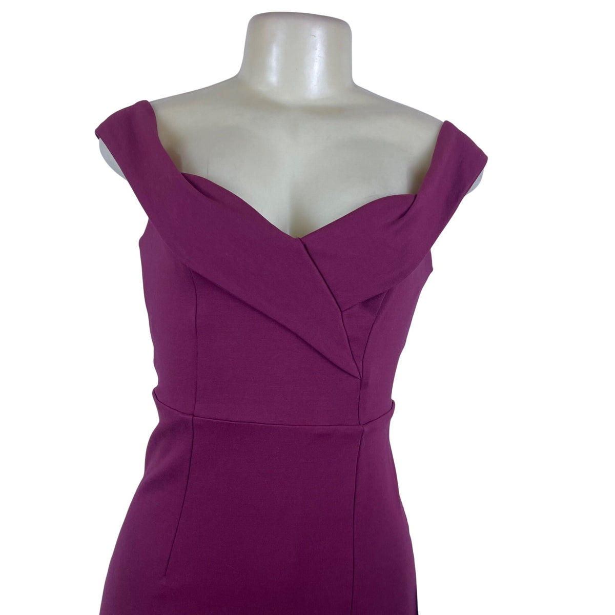 Lulus Women's Burgundy Bodycon Dress Off-Shoulder Slit Detail Size S - New