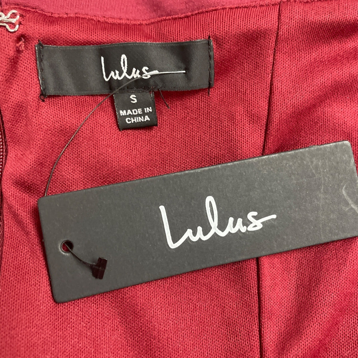 Lulus Women's Burgundy Bodycon Dress Off-Shoulder Slit Detail Size S - New