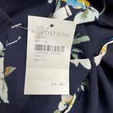 Soprano Womens Navy Floral Print Halter Sleeveless Midi Dress Sz S - New