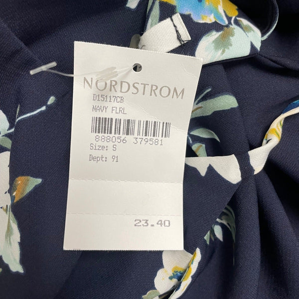 Soprano Womens Navy Floral Print Halter Sleeveless Midi Dress Sz S - New