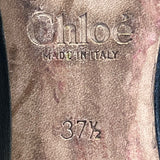 Chloé Women’s Black Scalloped Leather Ballet Flats Size 7US
